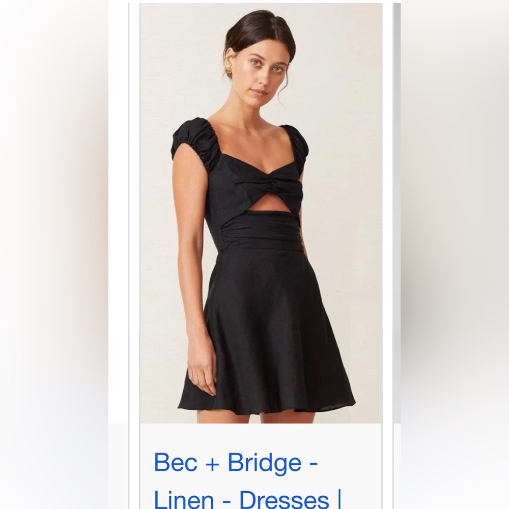 Bec & Bridge Lexi black linen dress size 4